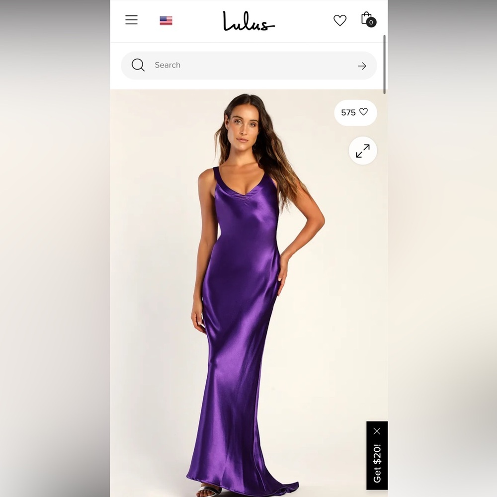 Lulus Perfectly Classy Purple Satin Strappy Maxi Dress